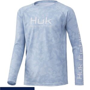 Huk Kids Blue Performance Fishing Shirt